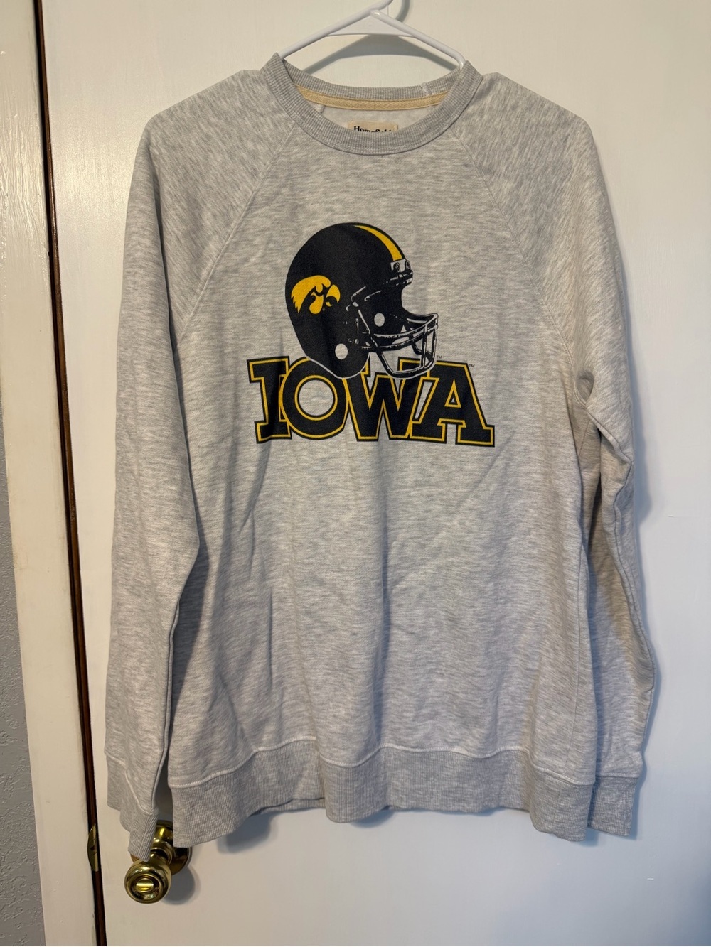 Iowa Crewneck Sweatshirt - Gray with Black & Gold Logo